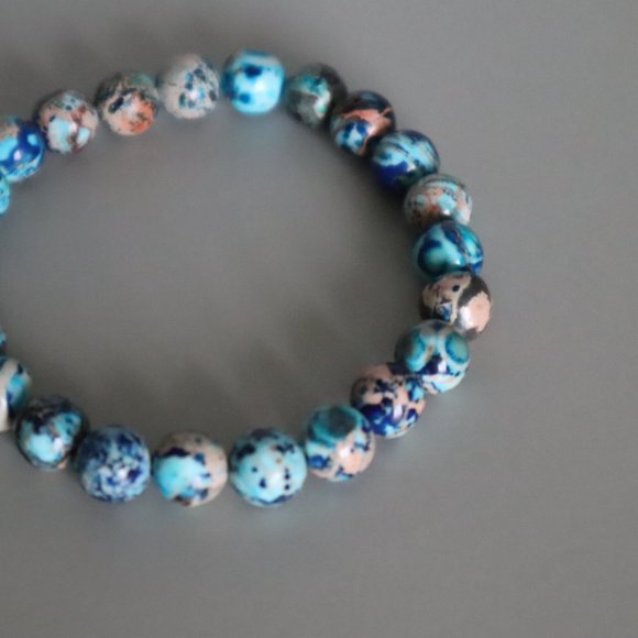 Blue Jasper Stretch Bracelet - Picture 9 of 11
